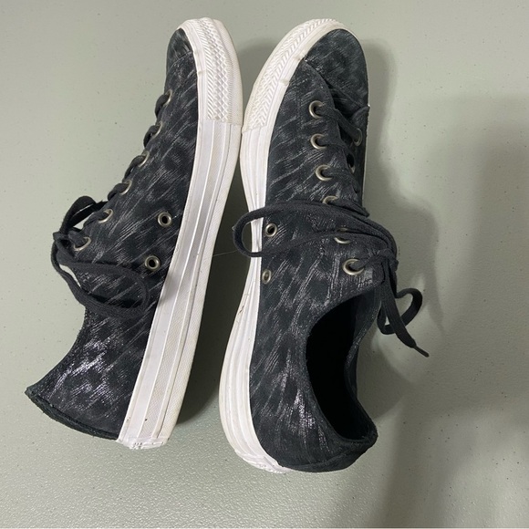 Converse All Start Animal Print Leopard Cheetah Women's 9.5 Black White Sneakers - Picture 7 of 10